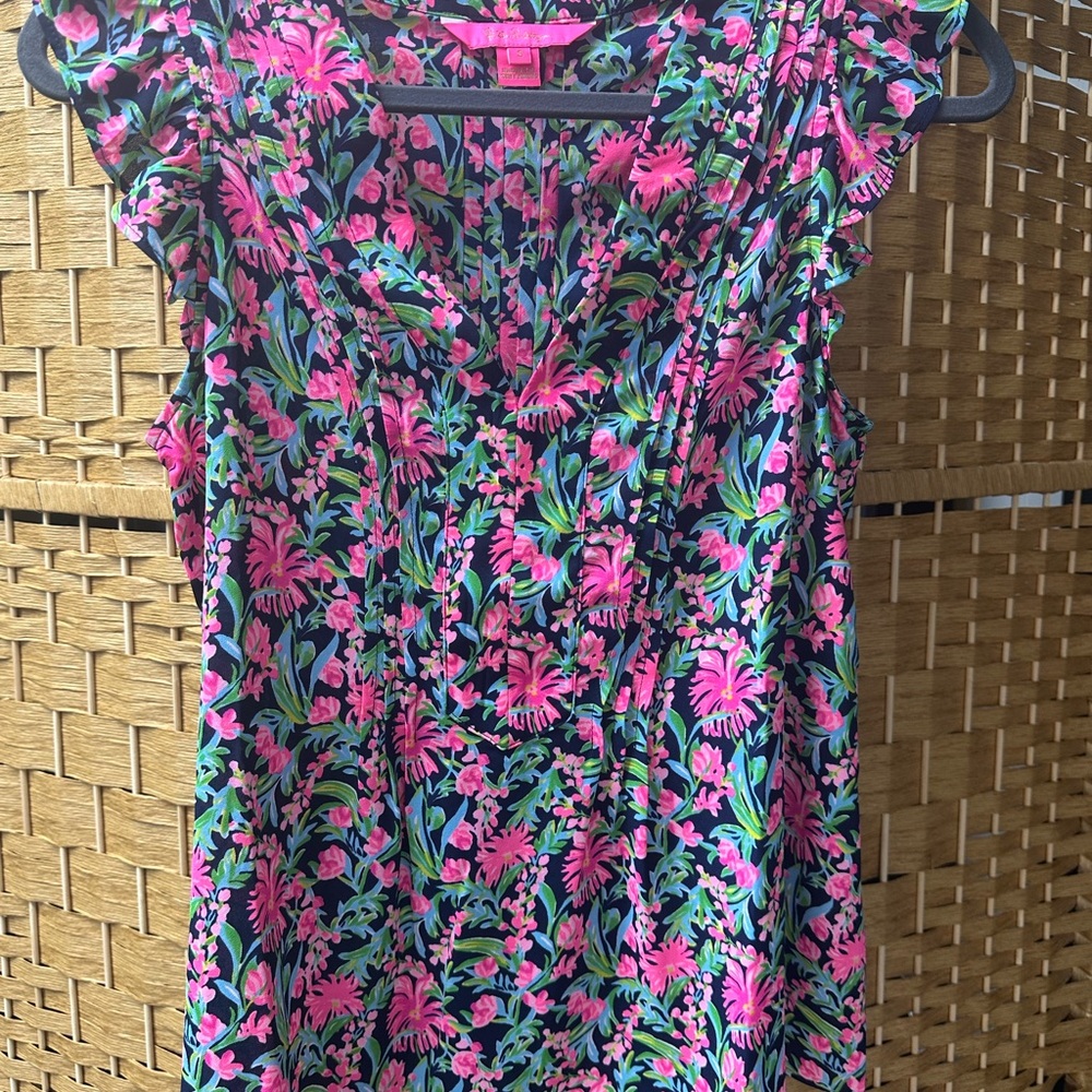 Lilly Pulitzer Pink Ruched Blouse